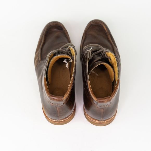 UGG Boots Via Lungarno Leather Moc Toe Ankle Chukka Boot Brown Mens Size US 11 - Picture 4 of 10